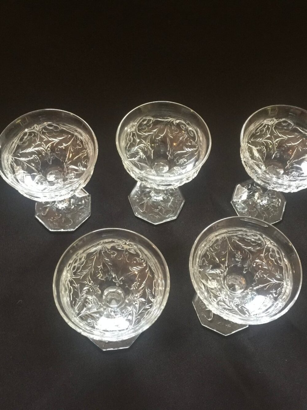 Vintage Champagne Coupe Glasses Set of 5 MCM - Picture 2 of 7